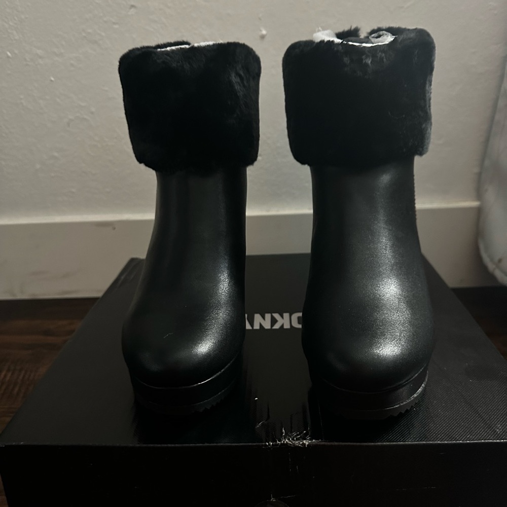 DKNY Wedge bootie Faux Fur